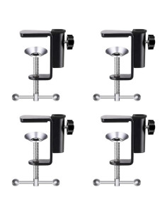 Abrazaderas de mesa BOLWHAO, paquete de 4, negro, ajuste 0.5-4.5cm