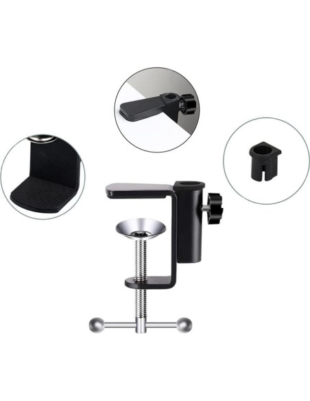 Abrazaderas de mesa BOLWHAO, paquete de 4, negro, ajuste 0.5-4.5cm