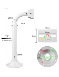 Soporte de cámara CCTV ajustable telescópico Aluminio Beige 40.6-60 cm 2