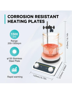 Placa Calentadora Magnética LAB FISH 260C 3L Cerámica 2
