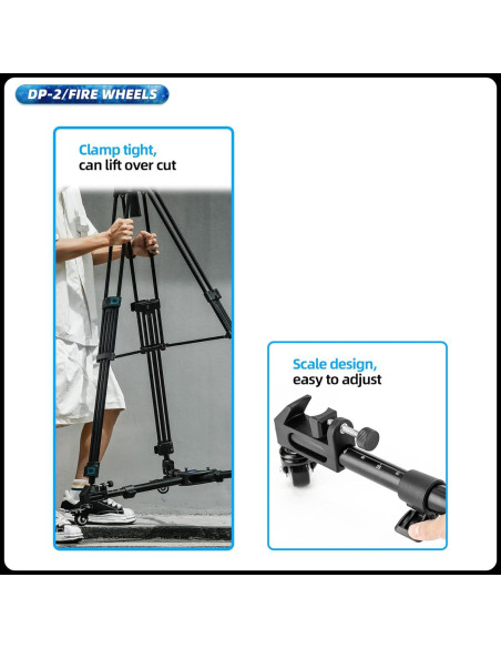 Carro Dolly de Trípode Fotopro DP-2 con Ruedas y Patas Ajustables