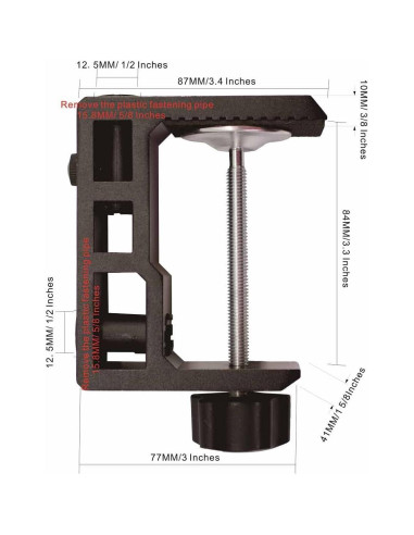 Abrazadera C Pesada MeetRade para Lámpara de Escritorio Negra