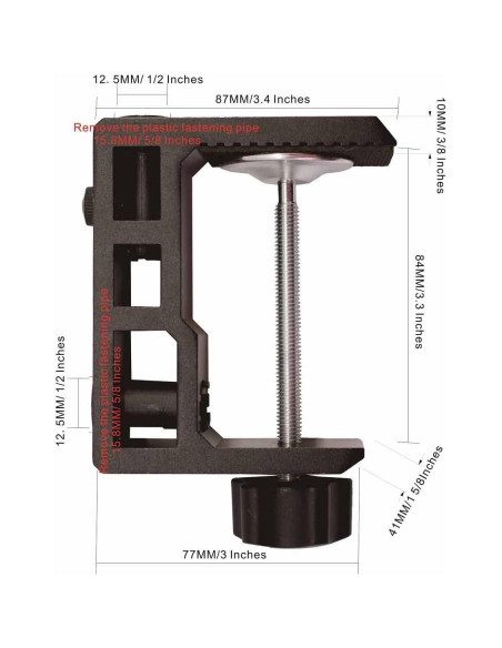 Abrazadera C Pesada MeetRade para Lámpara de Escritorio Negra