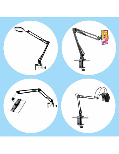 Abrazadera C Pesada MeetRade para Lámpara de Escritorio Negra