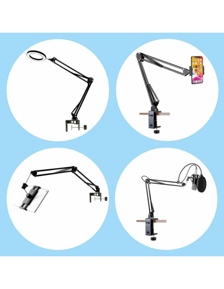 Abrazadera C Pesada MeetRade para Lámpara de Escritorio Negra