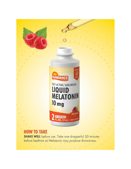 Melatonina Líquido Sublingual 10mg Sundance 59ml Sabor Baya