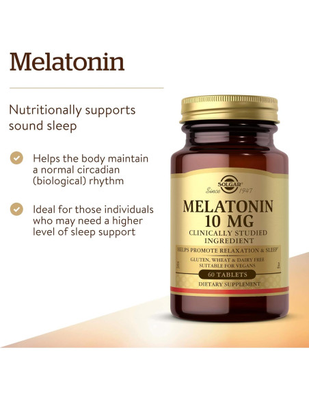 Solgar Melatonina 10mg Tabletas Veganas 60 Porciones