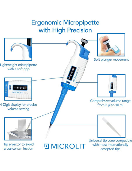 Micropipeta Microlit RV-10 0.5-10 l Un Solo Canal