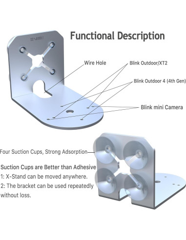 Soporte de Ventana VMEI para Cámaras Blink Mini y Outdoor