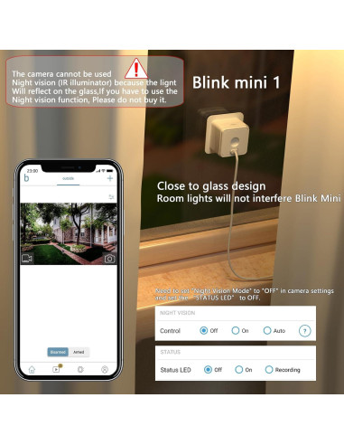 Soporte de Ventana Oudishen para Blink Mini 2 y Mini - Vigilancia Interior