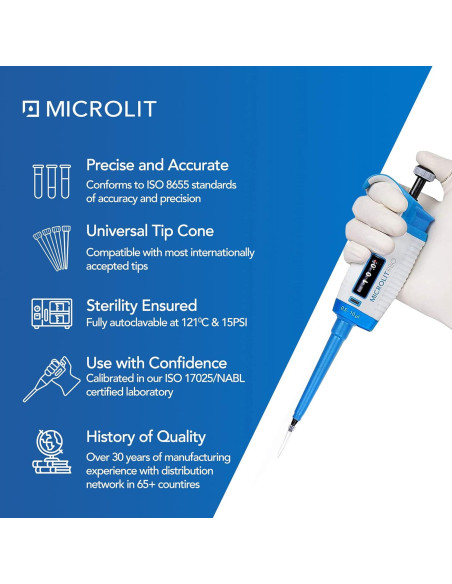 Micropipeta Microlit RV-10 0.5-10 l Un Solo Canal