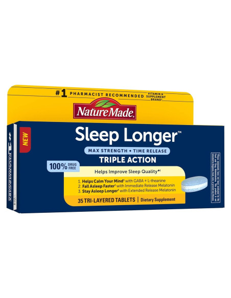 Nature Made Sleep Longer Melatonina 10mg 35 Tabletas Liberación Prolongada