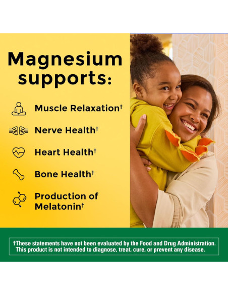 Suplemento de Magnesio Nature Made con Vitamina D3 y Zinc, 60 Cápsulas