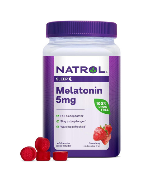 Gominolas de Melatonina Natrol 5mg Sabor Fresa 230 Unidades Gominolas de Melatonina Natrol 5mg Sabor Fresa 230 Unidades