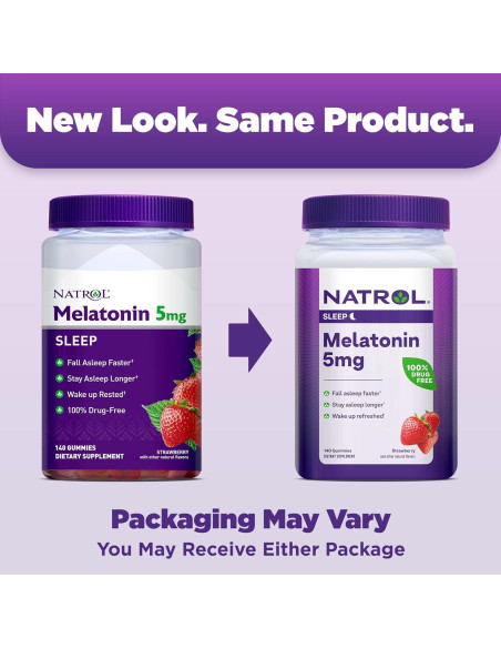 Gominolas de Melatonina Natrol 5mg Sabor Fresa 230 Unidades Gominolas de Melatonina Natrol 5mg Sabor Fresa 230 Unidades