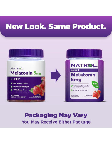 Gominolas de Melatonina Natrol 5mg Sabor Fresa 230 Unidades