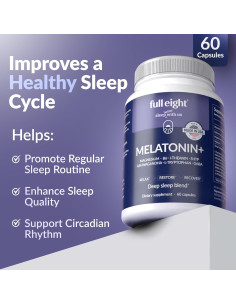 Suplemento de Melatonina+ Full Eight 10mg 60 Cápsulas 2