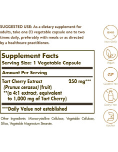 Cápsulas Vegetales Cereza Ácida Solgar 1000 mg - 90 Unidades 2