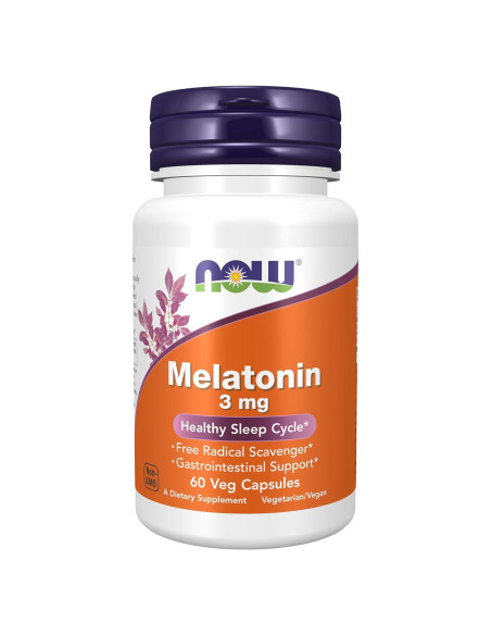 Suplemento de Melatonina 3 mg NOW Foods - 60 Cápsulas Veganas