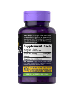 Carlyle Melatonina 3mg 300 Tabletas Vegetariano Libre de Gluten 2