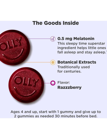 Gominolas OLLY para Dormir Niños 70 Conteo con Melatonina