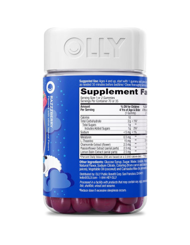 Gominolas OLLY para Dormir Niños 70 Conteo con Melatonina