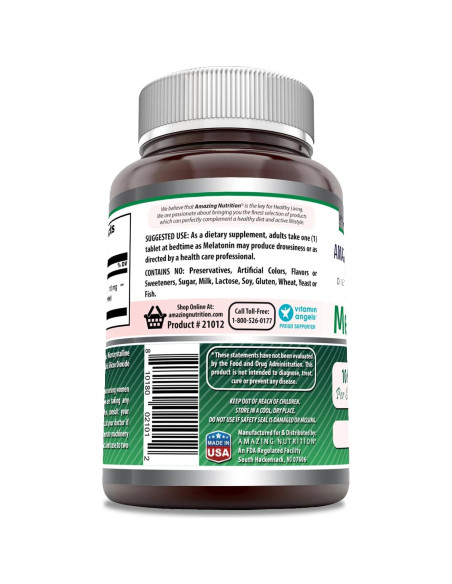 Suplemento de Melatonina 10 Mg Fórmulas Asombrosas 120 Tabletas