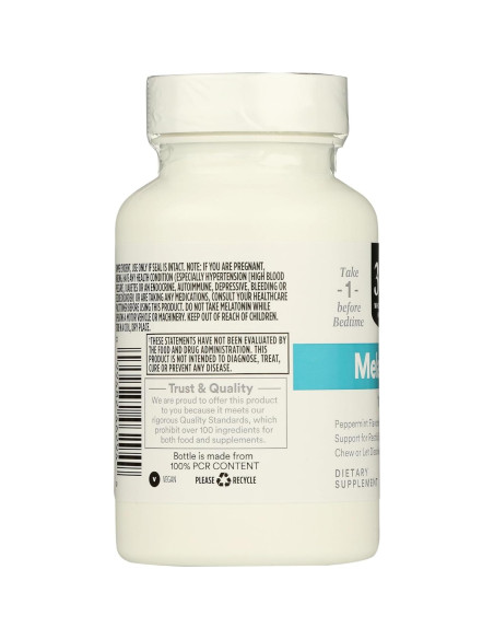 Pastillas de Melatonina 1mg 365 Whole Foods 120 Unidades Menta Pastillas de Melatonina 1mg 365 Whole Foods 120 Unidades Menta