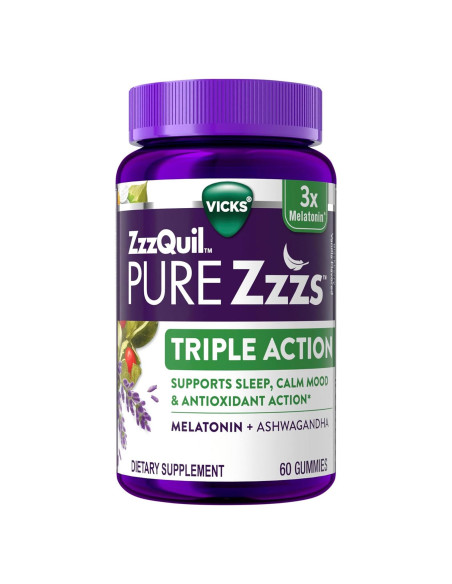 Gominolas ZzzQuil PURE Zzzs 6mg Melatonina y Ashwagandha