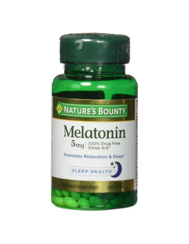 Melatonina Nature's Bounty 5mg 90 geles blandos para dormir
