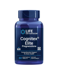 Suplemento Cognitex Elite Pregnenolona Life Extension - 60 Tabletas Vegetarianas para Memoria y Enfoque