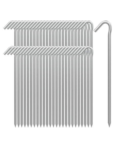 AAGUT Estacas de Tienda de Acero Galvanizado 9" (22,86 cm) 50 Pcs