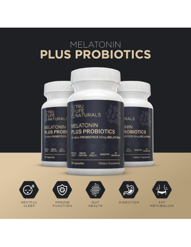Melatonina 50mg + Probioticos 30 Bill CFU - Suplemento Nocturno