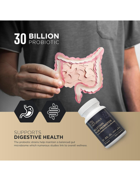 Melatonina 50mg + Probioticos 30 Bill CFU - Suplemento Nocturno