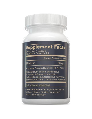 Melatonina 50mg + Probioticos 30 Bill CFU - Suplemento Nocturno