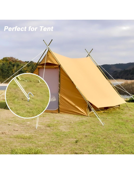 AAGUT Estacas de Tienda de Acero Galvanizado 9" (22,86 cm) 50 Pcs