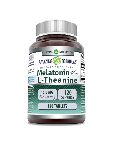 Suplemento de Melatonina Plus L-Theanine 120 Tabletas 15.5 mg