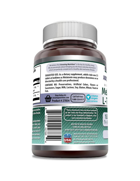 Suplemento de Melatonina Plus L-Theanine 120 Tabletas 15.5 mg