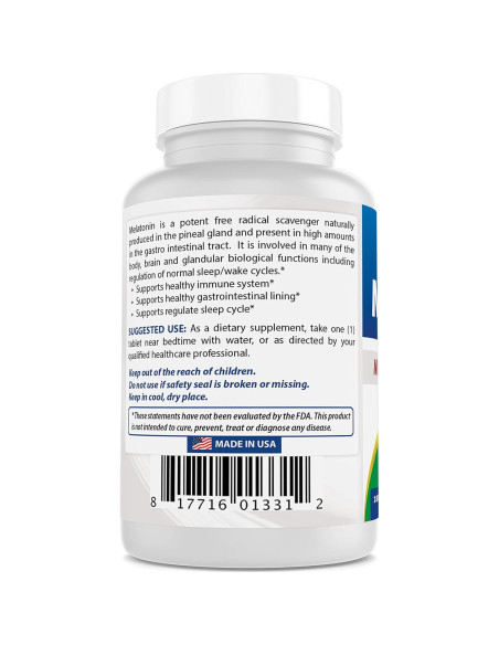 Melatonina 5 mg Mejores Naturales 180 Tabletas Sin Gluten Melatonina 5 mg Mejores Naturales 180 Tabletas Sin Gluten