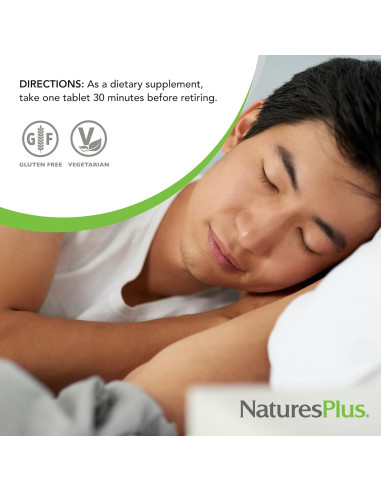 Melatonina 3 mg Natures Plus - 60 Tabletas Doble Capa con Manzanilla