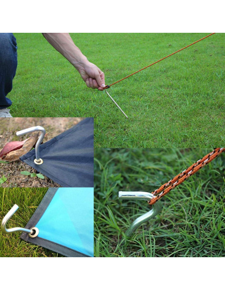 AAGUT Estacas de Tienda de Acero Galvanizado 9" (22,86 cm) 50 Pcs