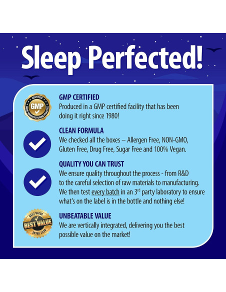 Melatonina 10mg Noche Perfecta de la Naturaleza 180 Tabletas Melatonina 10mg Noche Perfecta de la Naturaleza 180 Tabletas