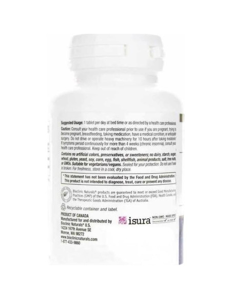 Suplemento de Melatonina 5 mg Bioclinic Naturals 60 tabletas Suplemento de Melatonina 5 mg Bioclinic Naturals 60 tabletas