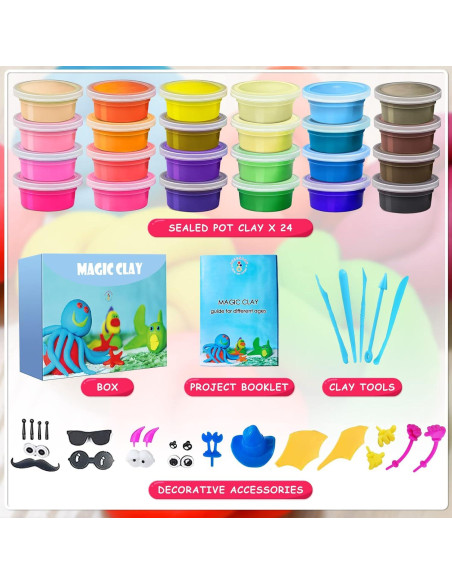 Kit de Arcilla que Seca al Aire ESSENSON 24 Colores DIY