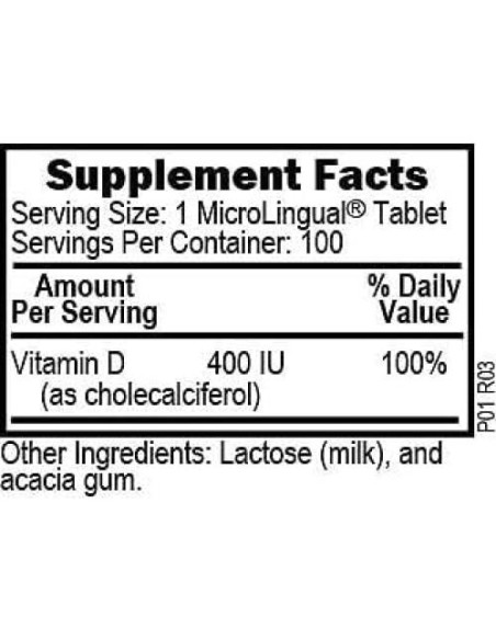 Vitamina D3 400 UI Superior Source - 100 Tabletas Sublinguales Vitamina D3 400 UI Superior Source - 100 Tabletas Sublinguales