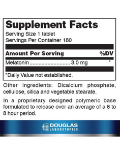 Melatonina Liberación Prolongada Douglas Laboratories 3 mg - 180 Tabletas 2