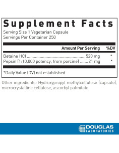 Betaine Plus Douglas Laboratories - 250 Cápsulas Vegetarianas 2