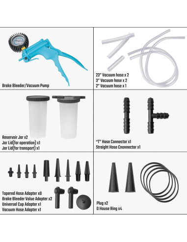 Kit de purga de frenos DURATECH 2 en 1 con manómetro