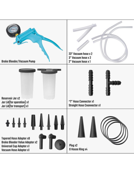 Kit de purga de frenos DURATECH 2 en 1 con manómetro