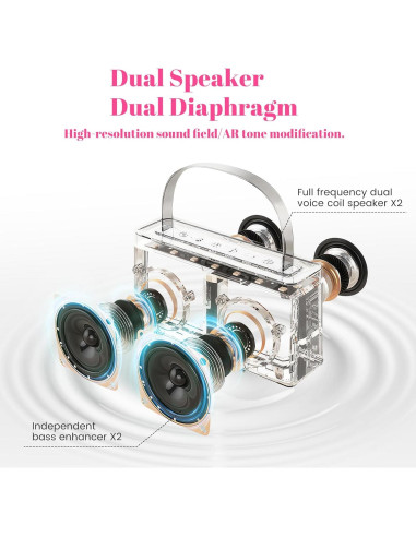 Mini Máquina de Karaoke QOCUM C10 con 2 Micrófonos y RGB